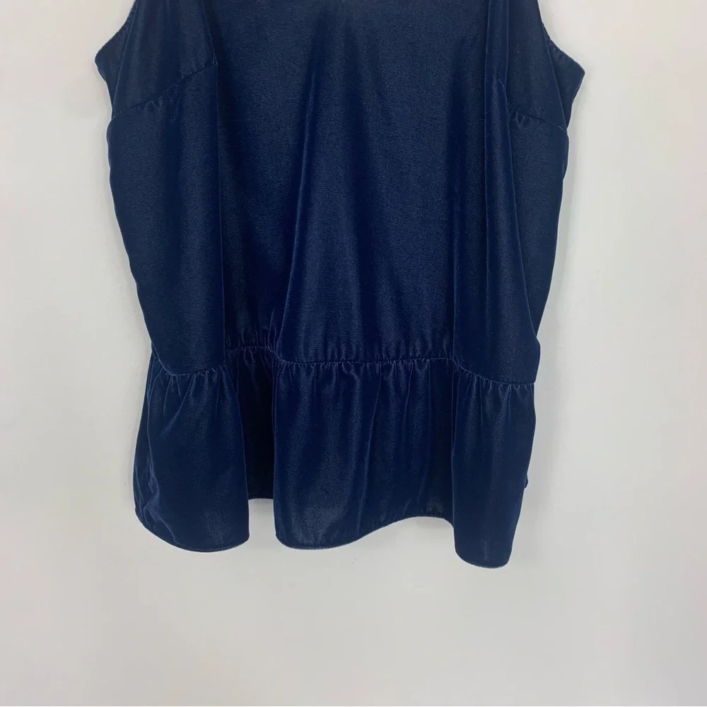 J. Crew Velvet Peplum Tank Navy Blue Size 4